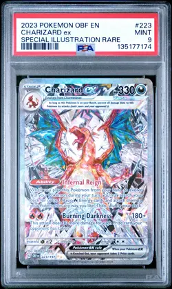 2023 POKEMON OBF EN-OBSIDIAN FLAMES SPECIAL ILLUSTRATION RARE CHARIZARD EX PSA 9 - Image 1
