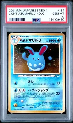 PSA 10 LIGHT AZUMARILL 184 HOLO DARKNESS TO & LIGHT JAPANESE NEO DESTINY POKEMON - Image 1