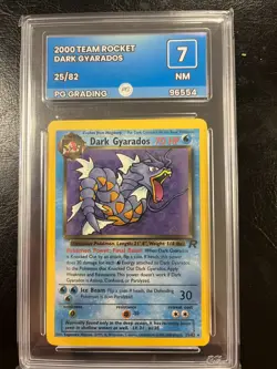 2000 Pokemon Dark Gyarados 25/82 Non-Holo Team Rocket PG Graded 7 Not PSA NM - Image 1