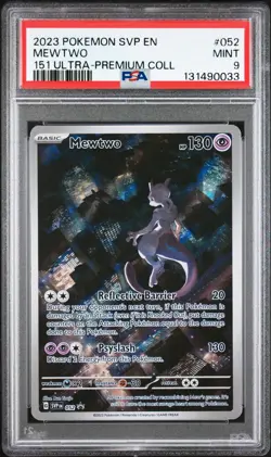 2023 POKEMON SVP EN-SV BLACK STAR PROMO 151 ULTRA-PREM COLL #052 MEWTWO PSA 9 - Image 1