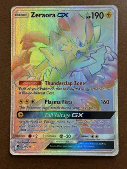 Pokemon Zeraora GX 221/214 Secret Rare Full Art Holo 190 HP Sm-Lost Thunder GX - Image 1