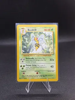 Pokemon TCG Base Set Beedrill #17/102 4th Print UK (1999-2000) Rare LP Condition - Image 1