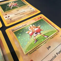 Pokemon Hitmonchan Base Set Holo Lot of 4 1999 English Wizards - Image 5