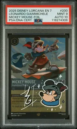 Lorcana Disney - Mickey Mouse - Artist Signed Sketch - PSA - Image 1