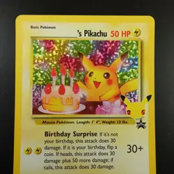 Birthday Pikachu 24 Pokemon Celebrations Collection Holo Card - Image 2