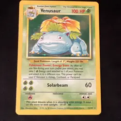 Pokemon TCG Venusaur Base Set Holo Unlimited Rare Card 15/102 1999 LP/MP WOTC - Image 1