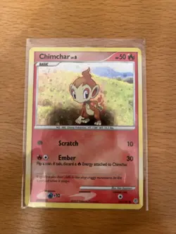Pokemon TCG - Chimchar 76/130 Diamond Pearl Base Set Holo SWIRL Card - LP/MP - Image 1