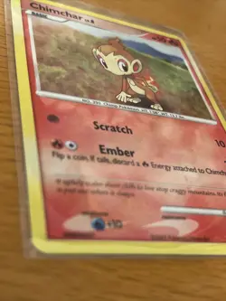 Pokemon TCG - Chimchar 76/130 Diamond Pearl Base Set Holo SWIRL Card - LP/MP - Image 4