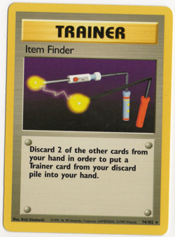 Item Finder 74/102 Base Set TRAINER Pokemon Card - Image 1