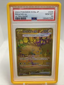 PSA 10 Pikachu ex UR 236/187 SV8a Terastal Fest ex 2024 Pokemon Card Japanese - Image 1