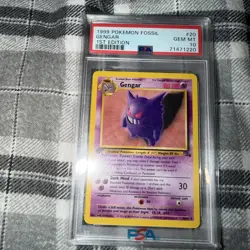 1999 Pokemon Fossil Gengar 1st Edition Vintage Card Gengar 20/62, PSA 10 - Image 1