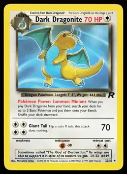 Dark Dragonite 22/82 Rare Team Rocket Pokemon Card - Image 1