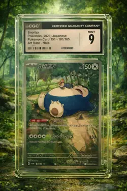 Pokemon TCG Snorlax 181/165 Sv2a 151 Art Rare CGC 9 Mint Holo Japanese 2023 - Image 1