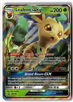 Leafeon GX ⭐ SM146 Holo Promo SM Black Star Promos 2017 Pokemon NM - Image 1