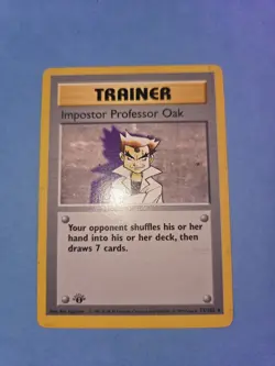 1st Edition Shadowless Impostor Professor Oak 73/102 Base Set Pokemon READ DESC - Image 1