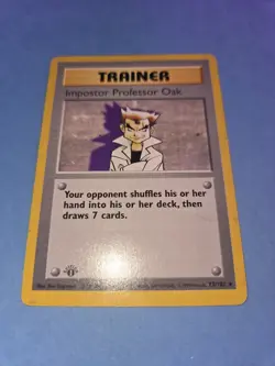 1st Edition Shadowless Impostor Professor Oak 73/102 Base Set Pokemon READ DESC - Image 3
