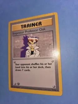 1st Edition Shadowless Impostor Professor Oak 73/102 Base Set Pokemon READ DESC - Image 4