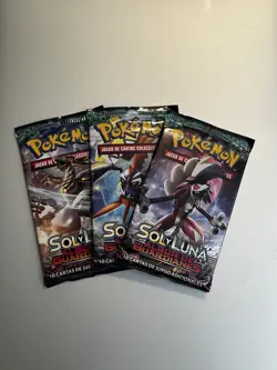 3x SPANISH POKEMON SUN MOON GUARDIANS RISING Factory Sealed BOOSTER PACKS - Image 1
