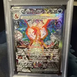 2023 Pokemon OBF EN-OBSIDIAN FLAMES CHARIZARD EX #223 SPECIAL ART RARE PSA 8 - Image 2