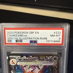 2023 Pokemon OBF EN-OBSIDIAN FLAMES CHARIZARD EX #223 SPECIAL ART RARE PSA 8 - Image 3