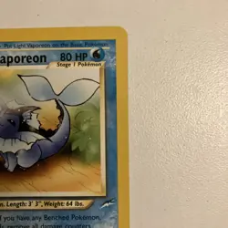 Pokemon TCG Light Vaporeon 52/105 Neo Destiny Unlimited LP - Image 2