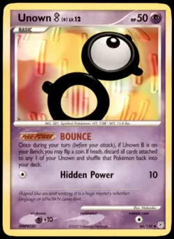 Unown [B] Uncommon Diamond and Pearl 66/130 MP Pokemon - Image 1