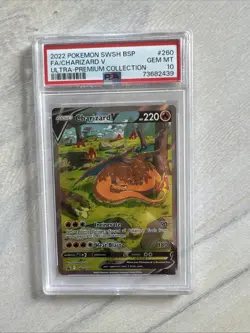 2022 Pokemon SWSH BSP Charizard v Ultra Premium Collection #260 PSA 10 - Image 1