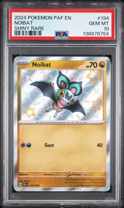 Pokemon Paldean Fates Noibat 194 PSA 10 - Image 1