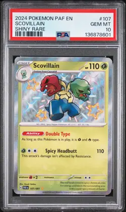 Pokemon Paldean Fates Scovillain 107 PSA 10 - Image 1