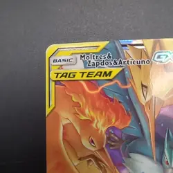 Pokemon Moltres & Zapdos & Articuno GX TAG TEAM Full Art Holo Ultra Rare 44/68 - Image 4