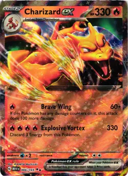 Pokemon TCG Charizard ex Scarlet & Violet 151 006/165 Holo Double Rare NM - Image 1