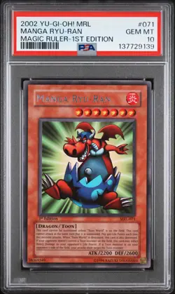 2002 YU-GI-OH! MRL-MAGIC RULER 1ST ED #071 MANGA RYU-RAN PSA 10 - Image 1
