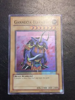 Yu-Gi-Oh! SUPER RARE GARNECIA ELEFANTIS MRD-125 MISPRINT MAJOR FOIL SHIFT HP - Image 1