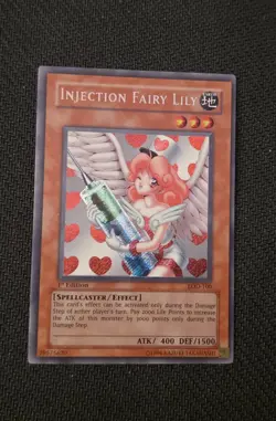 YGO Injection Fairy Lily Secret Rare 1st Ed LP Legacy Of Darkness LOD-100 - Image 1