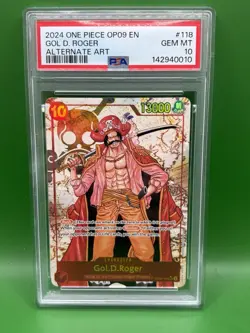2024 ONE PIECE OP09-EMPERORS IN THE NEW WORLD ALTERNATE ART GOL D. ROGER PSA 10 - Image 1