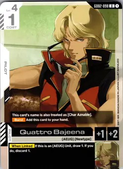 Quattro Bajeena - GD02-098 - NM - Gundam TCG Card Game-Regular - Image 1