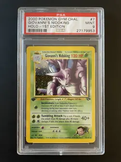 Pokemon Card Giovanni’s Nidoking HOLO 1st Edition / Gym Challenge / PSA 9 US - Image 1