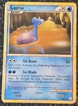 Pokemon TCG Lapras 24/123 Heartgold & Soulsilver 2010 LP - Image 2