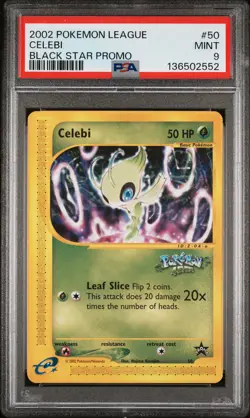 2002 POKEMON LEAGUE PROMO BLACK STAR #50 CELEBI PSA 9 - Image 1