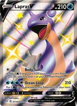 Pokemon TCG Lapras v Shining Fates Holo Shiny Foil Rare Full Art SV110/SV122 NM - Image 1