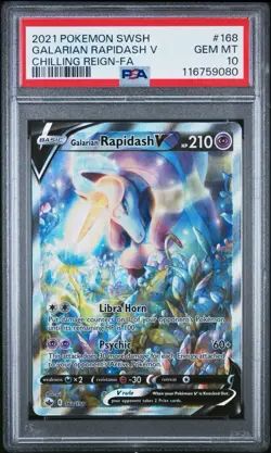 2021 Pokemon Galarian Rapidash #168 Full Alt Art Chilling Reign Sword PSA 10 Gem - Image 1