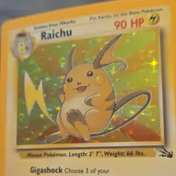 Pokemon TCG- Raichu 14/62 Holo Unlimited Fossil Set WOTC - Image 3