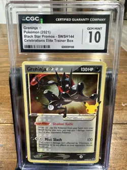 Black Star Promo Greninja Gold Star SWSH144 Celebrations Pokemon CGC 10 GEM MINT - Image 1