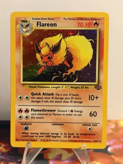 Pokemon TCG Vintage FLAREON Jungle 03/64 Holo Rare 1999 - MP/HP - Image 1