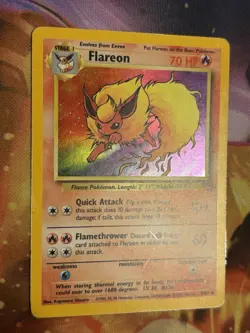 Pokemon TCG Vintage FLAREON Jungle 03/64 Holo Rare 1999 - MP/HP - Image 2
