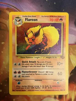 Pokemon TCG Vintage FLAREON Jungle 03/64 Holo Rare 1999 - MP/HP - Image 3