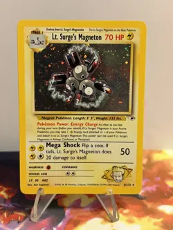Pokemon TCG Lt. Surge's Magneton 8/132 Holo Rare Gym Heroes Lightly Played - Image 2
