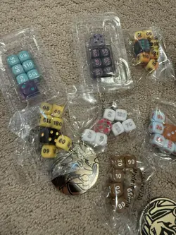 Pokemon ETB Dice And Marker Lot Of 12 ETB Dice Sets +Markers +coins - Image 2