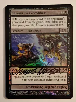 Magic The Gathering - 1x Signed Foil Nezumi Graverobber (mtg) CoK - Image 1