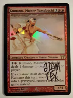 Magic The Gathering - 1x Signed Foil Kumano, Master Yamabushi (mtg) CoK - Image 1